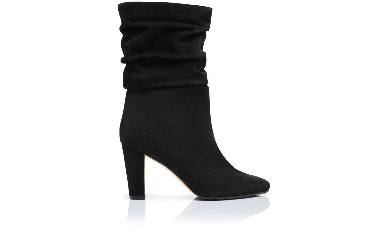 CALASSO Black Suede Knee High Boots Product Image