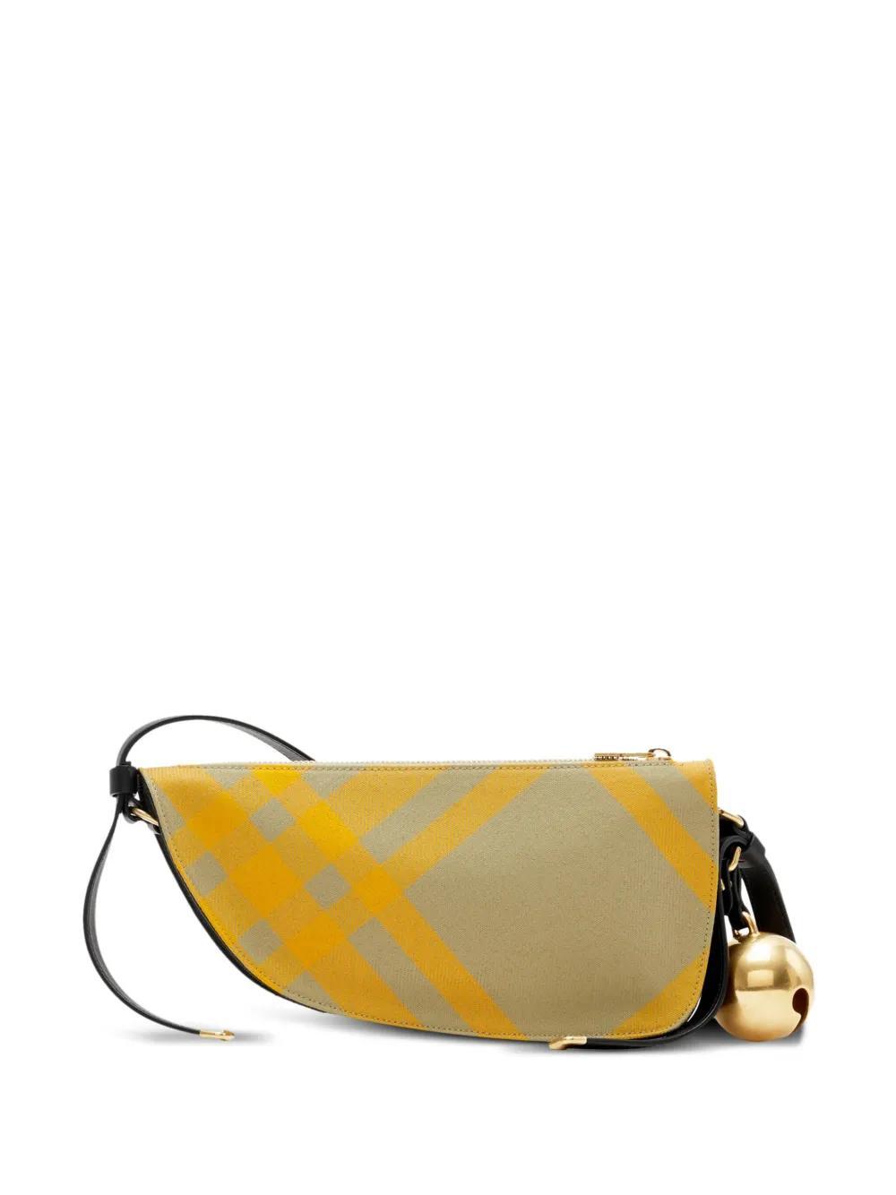 BURBERRY Sling Shield Check-pattern Shoulder Bag In Nude Product Image
