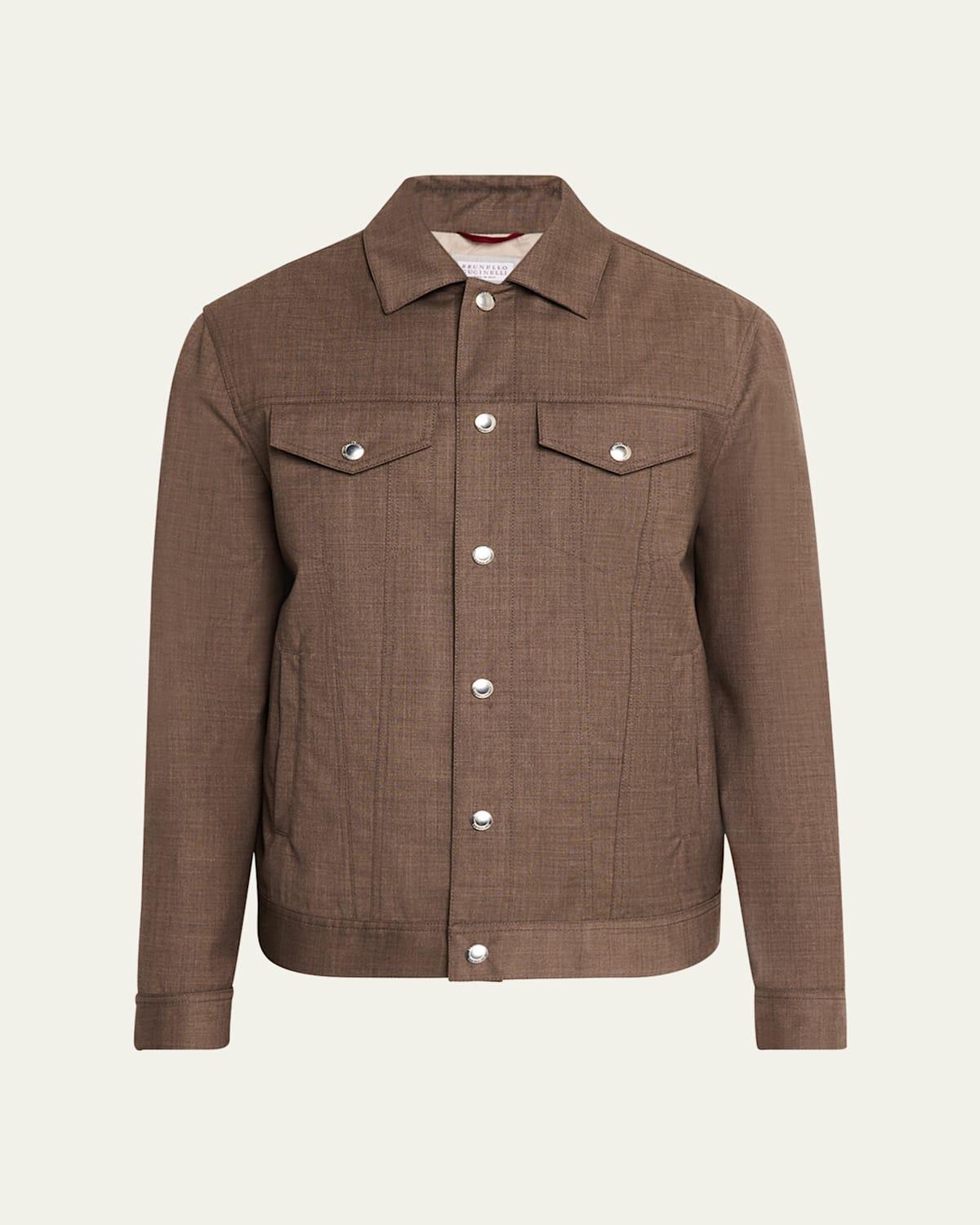 Mens Wool Snap-Front Trucker Jacket Product Image