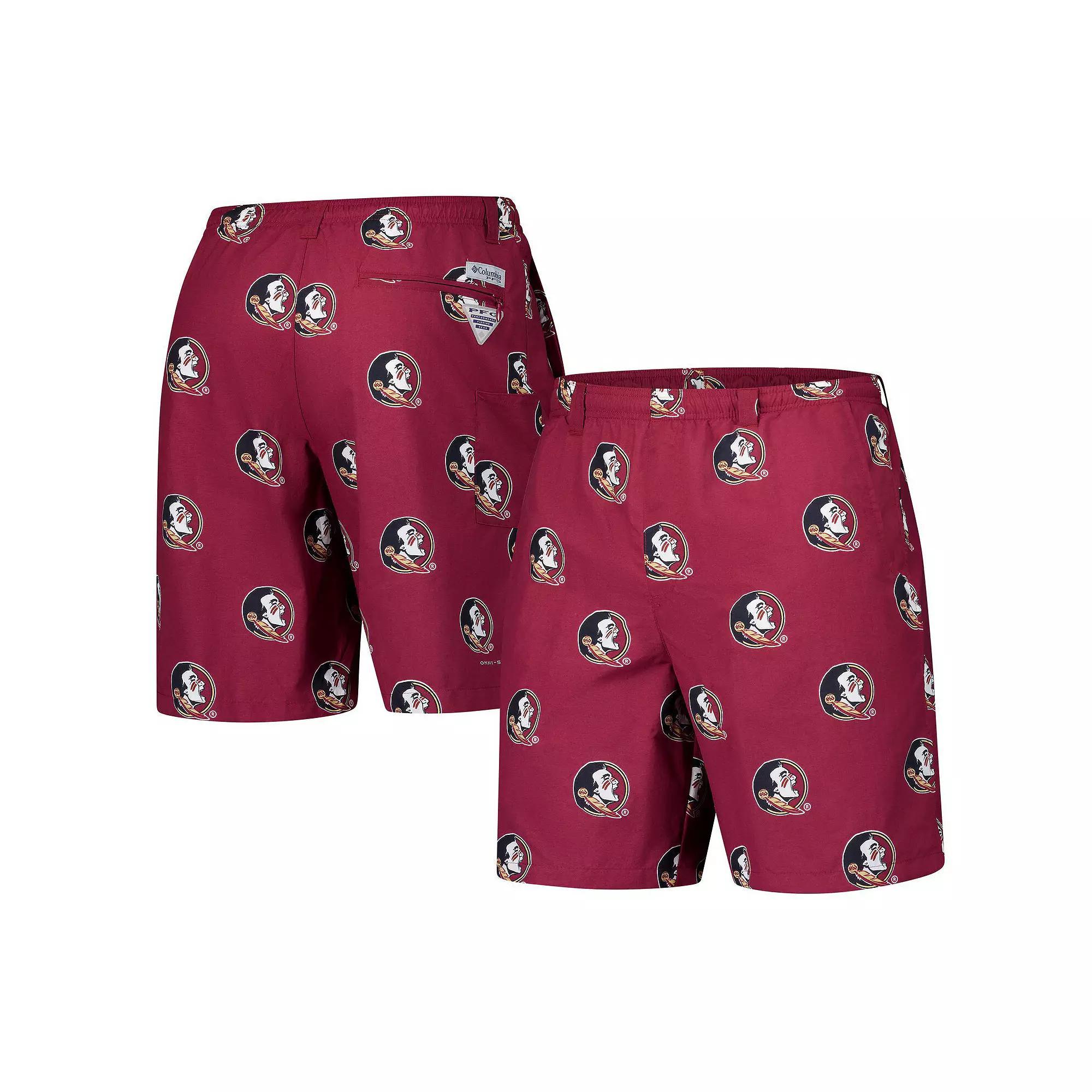 Men's Columbia Garnet Florida State Seminoles PFG Backcast™ III Omni-Shade™ Shorts, Size: Small, Red Product Image