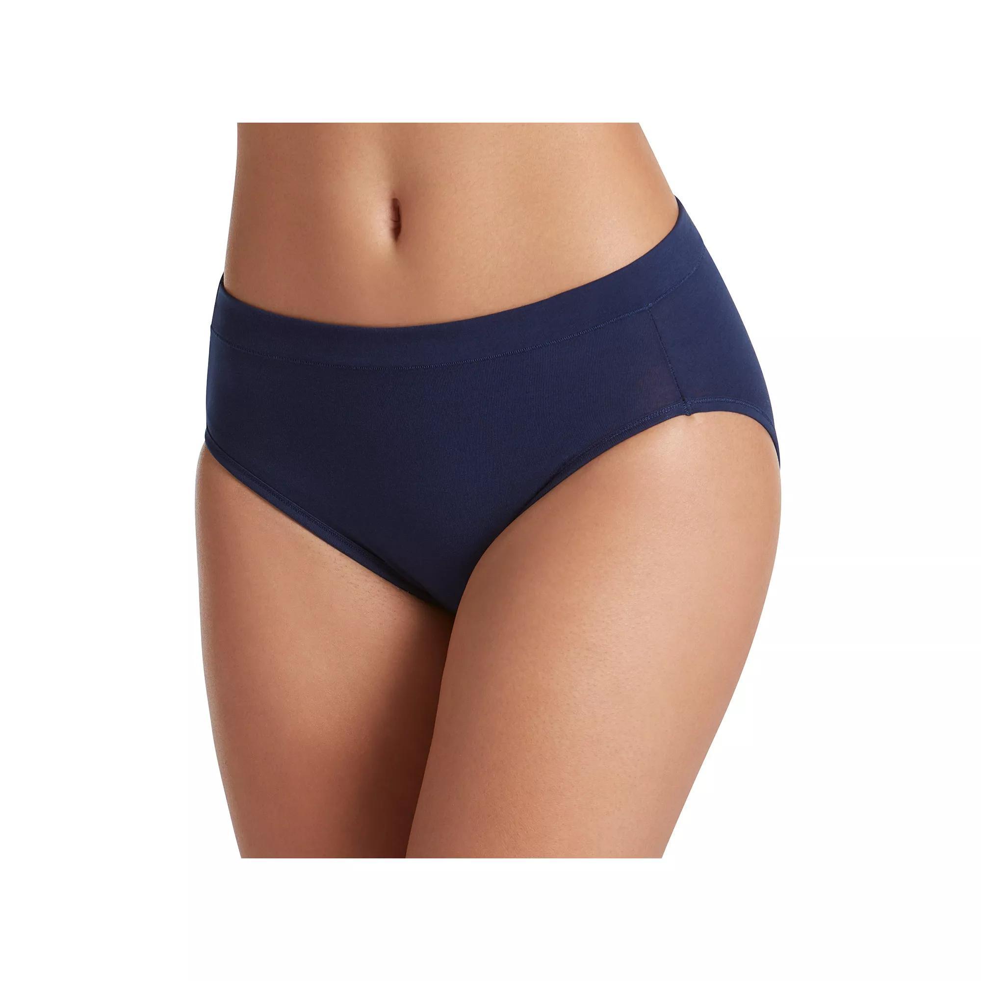 Women's Jockey® Cotton Stretch Hi-Cut Panty 1555, Just Past Black Product Image