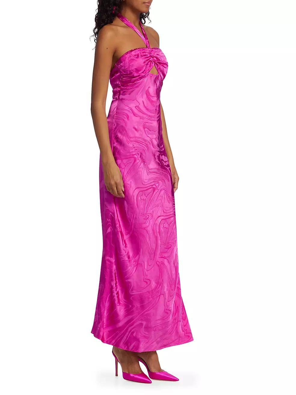 Toula Marbled Satin Floor-Length Dress Product Image