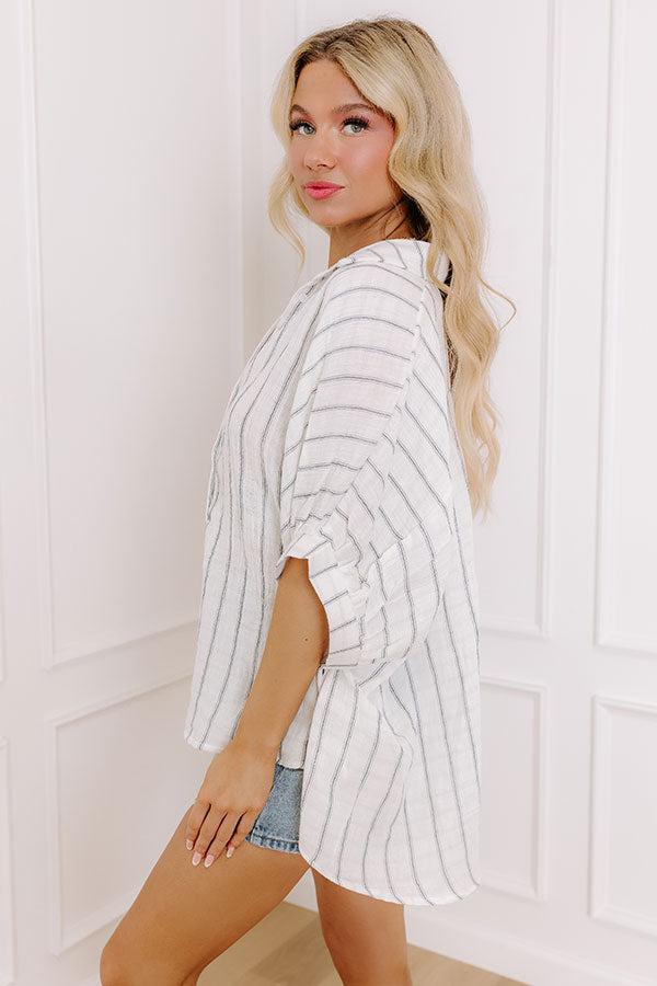 Sea Breeze Oversized Button Up in White Product Image