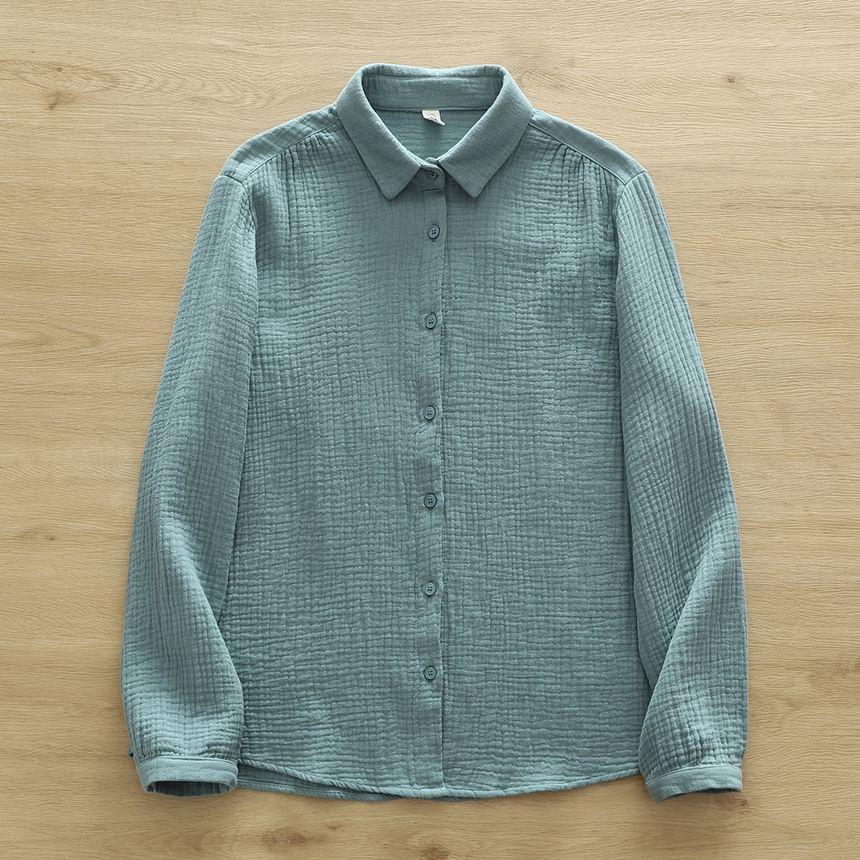 Long-Sleeve Plain Shirt Product Image