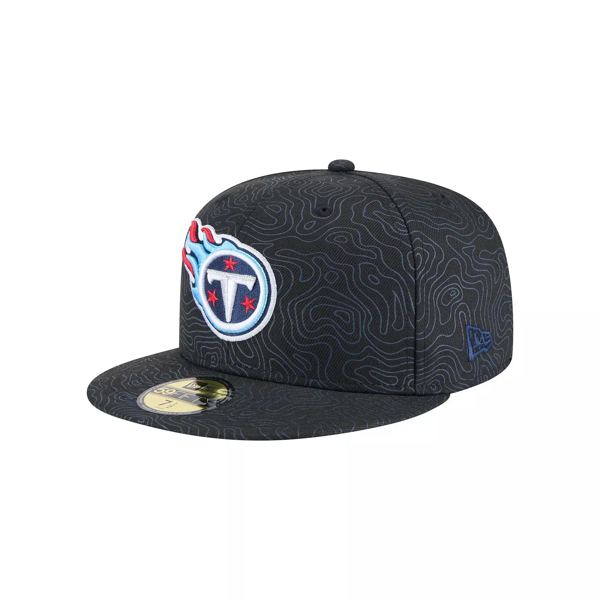 Men's New Era Black Tennessee Titans Geo 59FIFTY Fitted Hat, Size: 7 7/8 Product Image