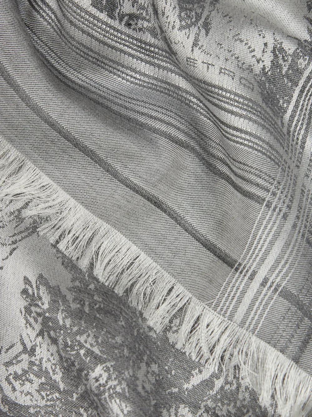 ETRO Patterned-jacquard Scarf In Gray Product Image