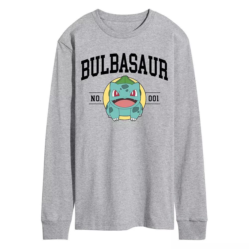 Men's Pokemon Bulbasaur Long Sleeve Graphic Tee, Size: Medium, Gray Product Image