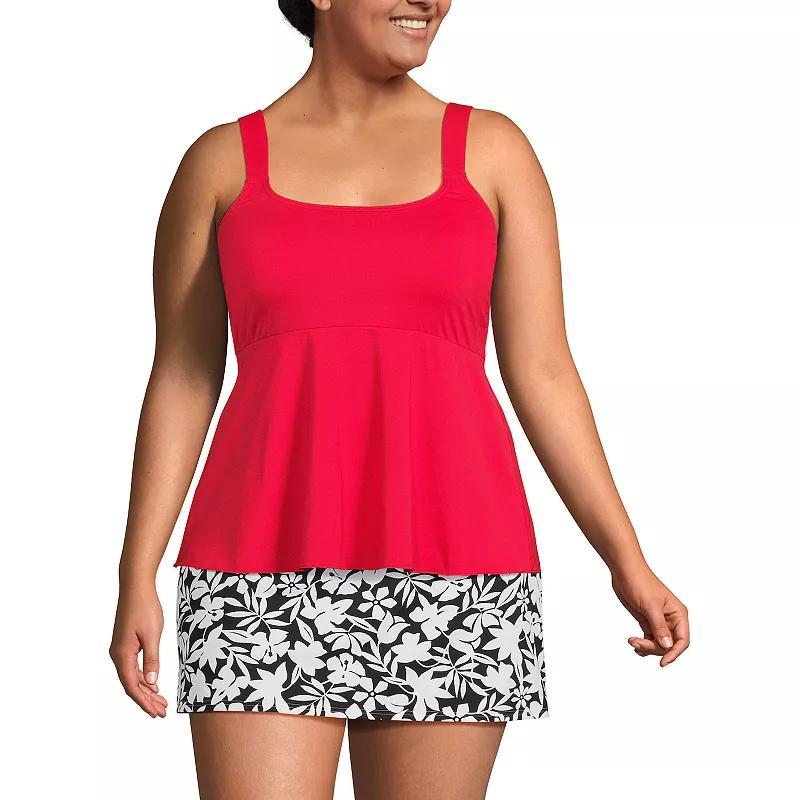 Plus Size Lands' End Flutter Empire Waist Comfort Strap Tankini Swimsuit Top, Women's, Size: 3XL, Black Product Image