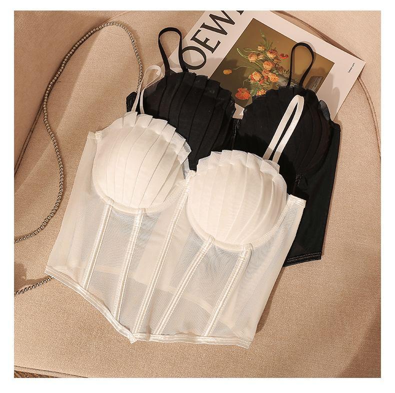 Plain Shell Crop Bustier Top Product Image