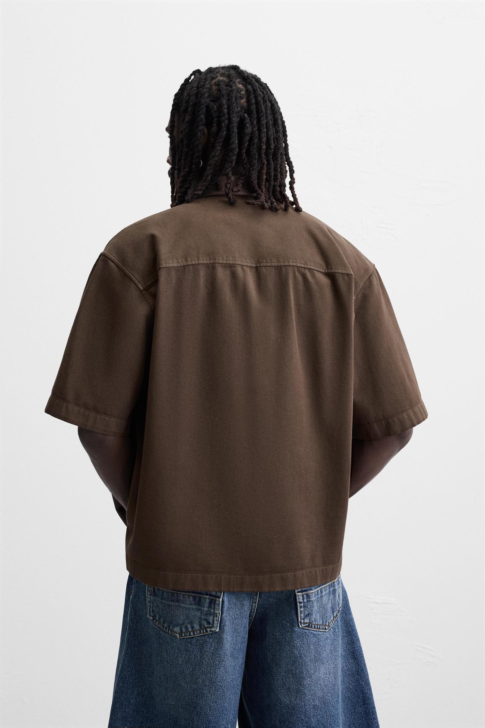 EMBROIDERED RELAXED FIT OVERSHIRT Product Image