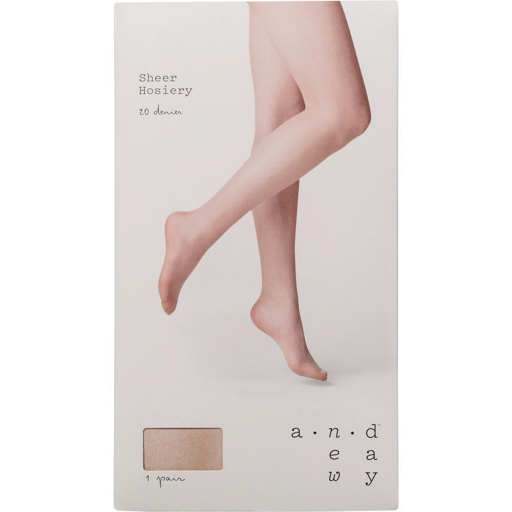 Womens 20D Light Sheer Sparkle - A New Day Sand M/L: High Waisted Nylon Spandex Tights, Tagless, Closed Toe Product Image