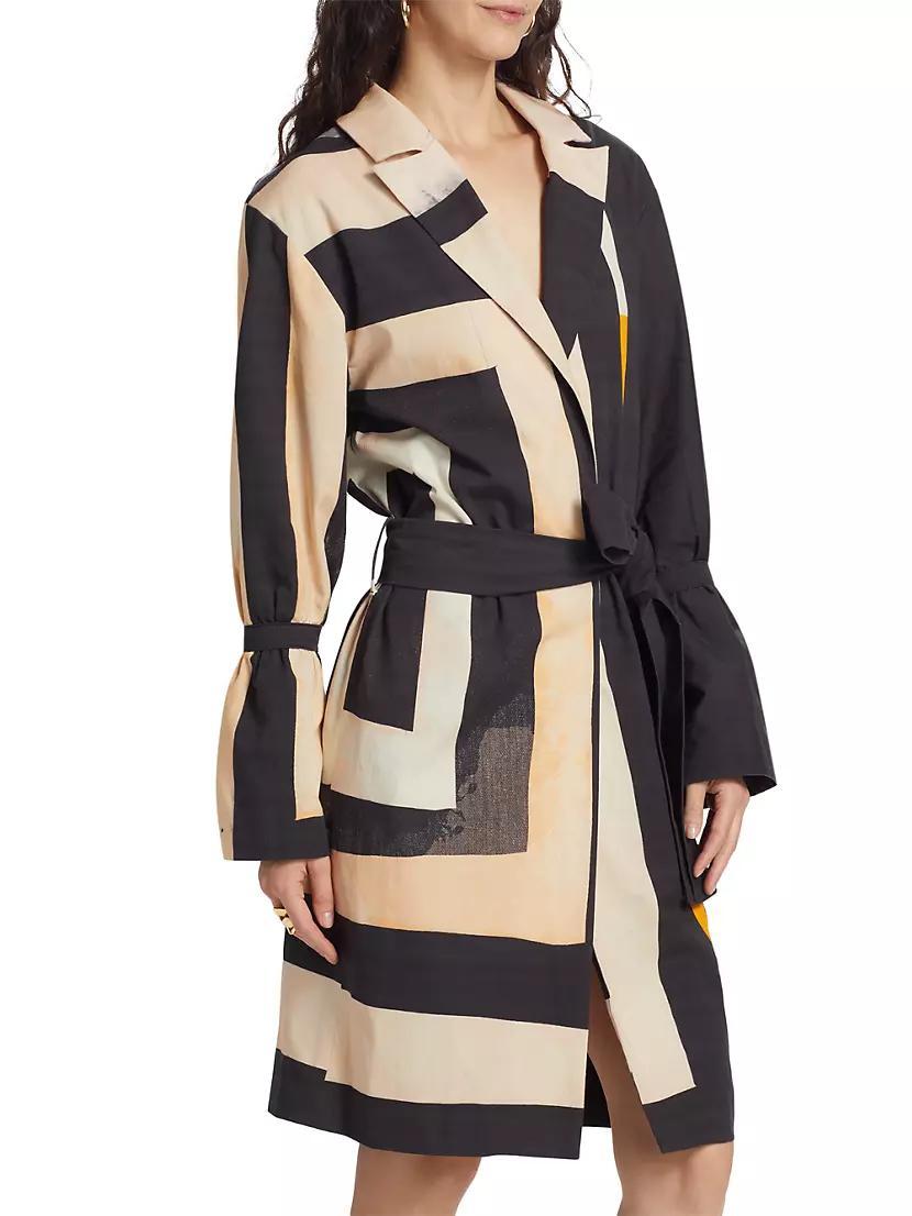 Prelude: Aama Tales Maze Belted Cotton Trench Coat Product Image