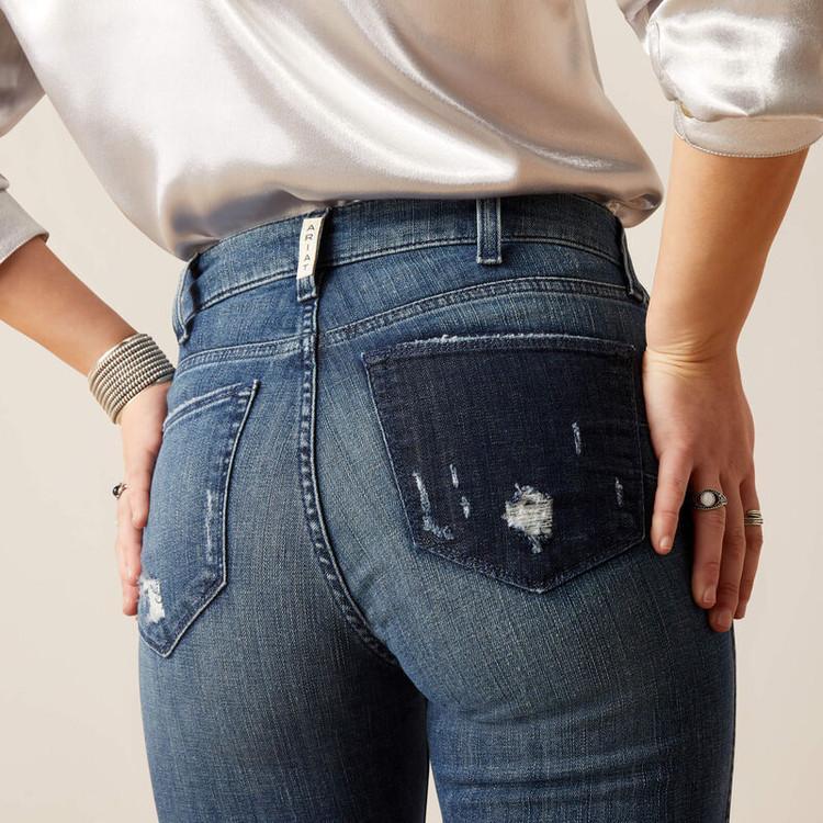 SALE Ariat® Ladies REAL High Rise Thea Flare Jean - Raw Hem Product Image