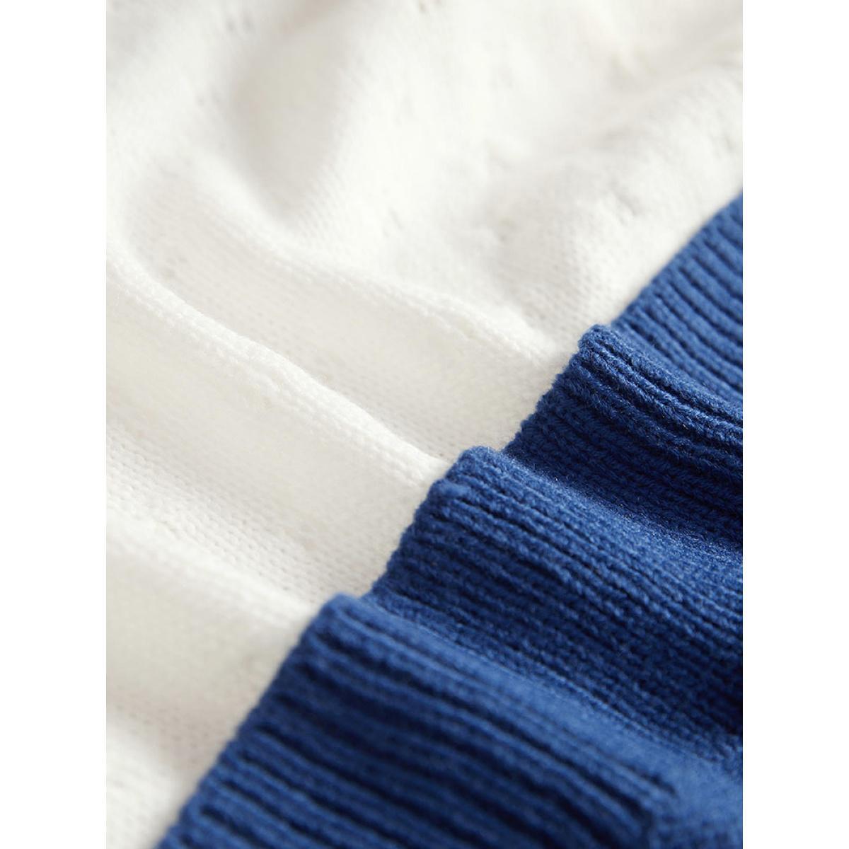 Plus Size Striped Open Front Contrast Elastic Cuffs Cardigan Ivory Women Casual Loose Long Sleeve Dailywear Cardigans BloomChic 10/M Product Image