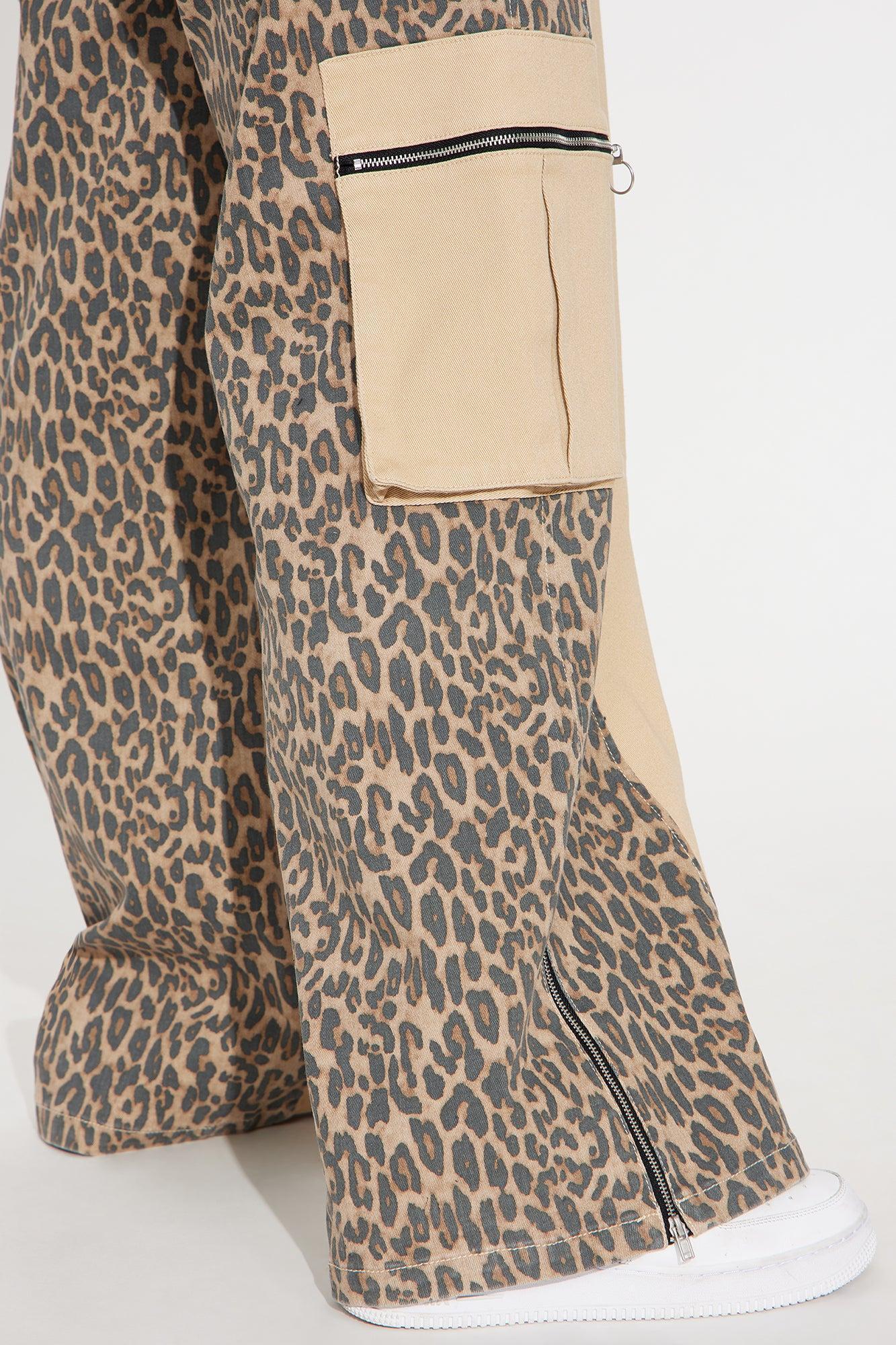 On The Prowl Leopard Twill Wide Leg Pant - Brown/combo Product Image