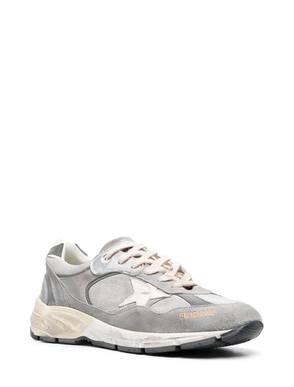 GOLDEN GOOSE Dad-star Running Trainers In Grey Silver White Product Image