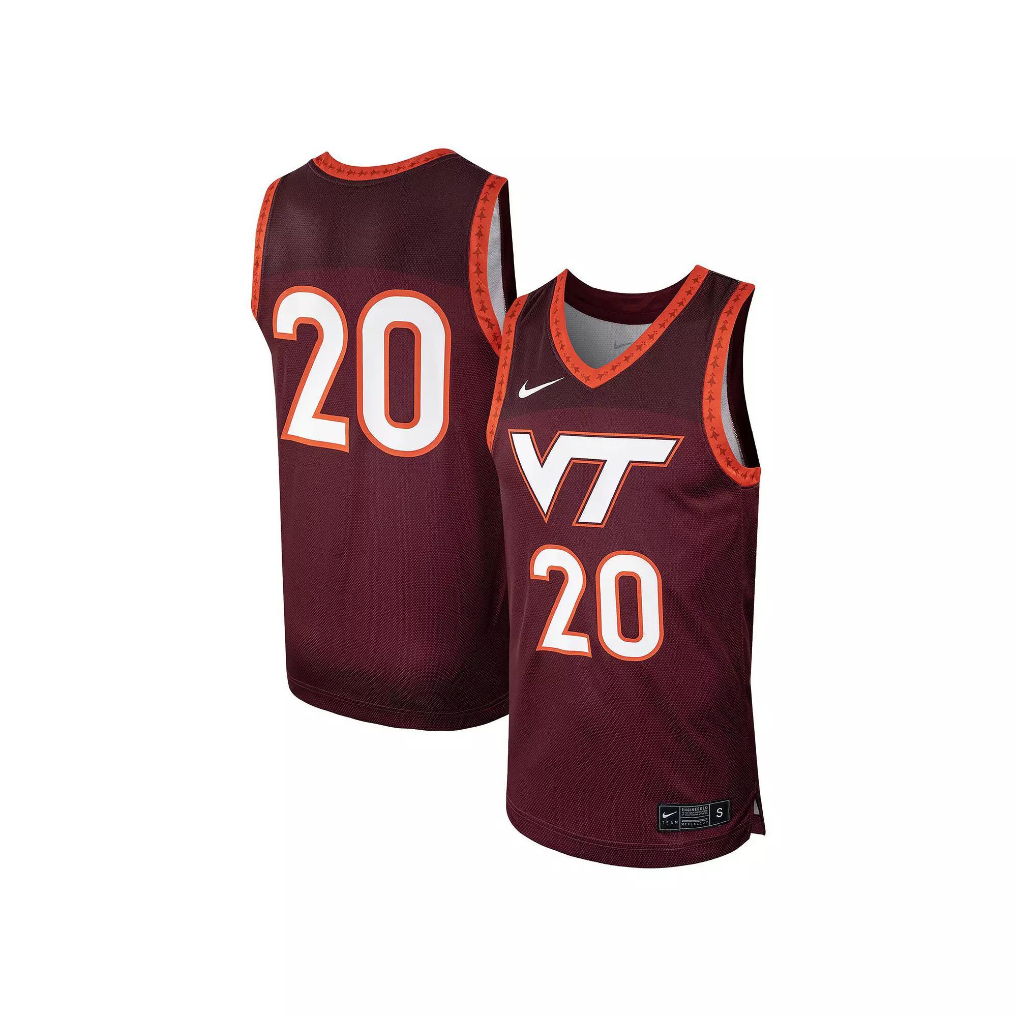 Men's Nike #20 Maroon Virginia Tech Hokies Replica Basketball Jersey, Size: Small, Red Product Image