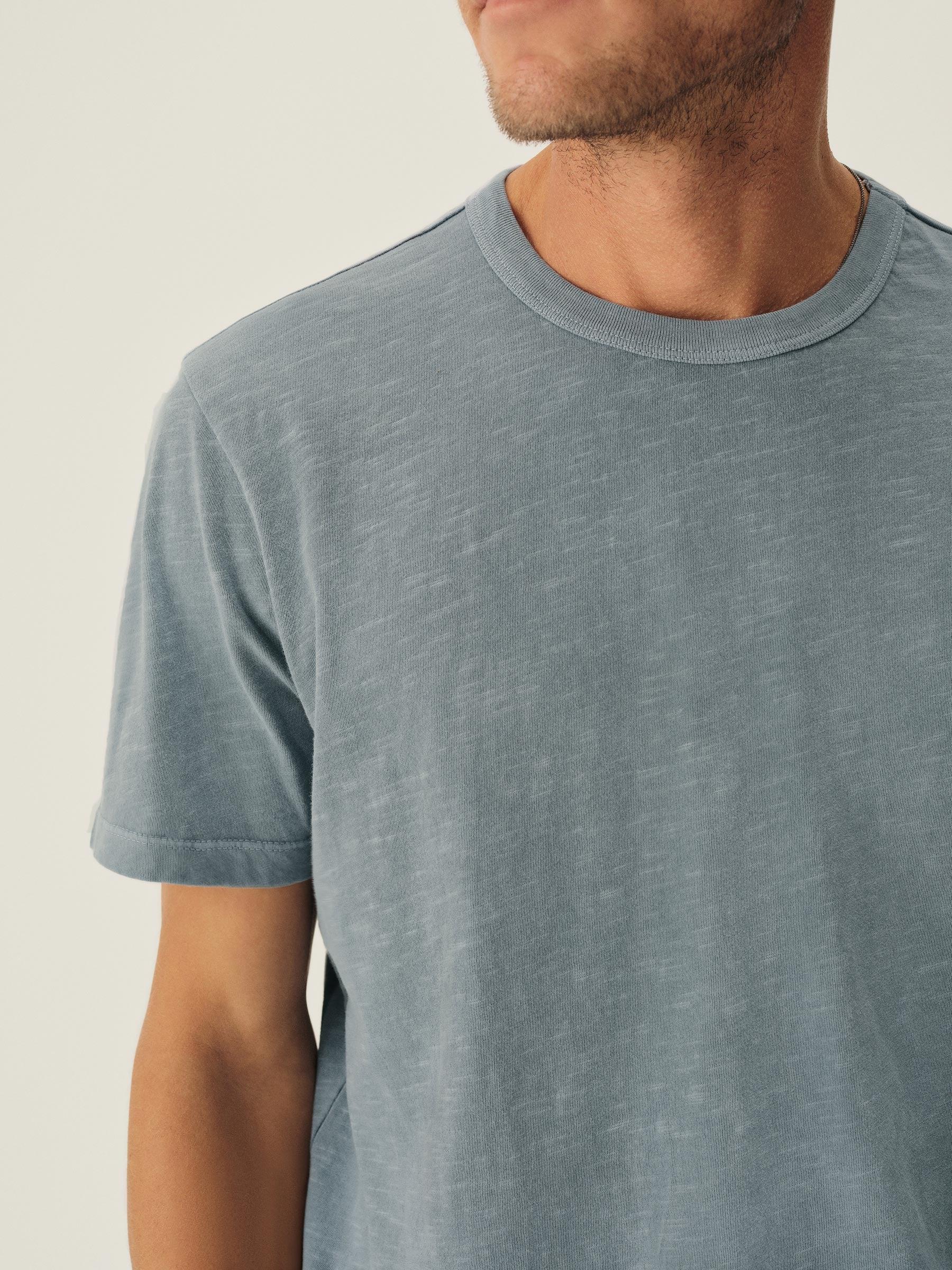 Dusk Blue Venice Wash Slub Curved Hem Tee Product Image