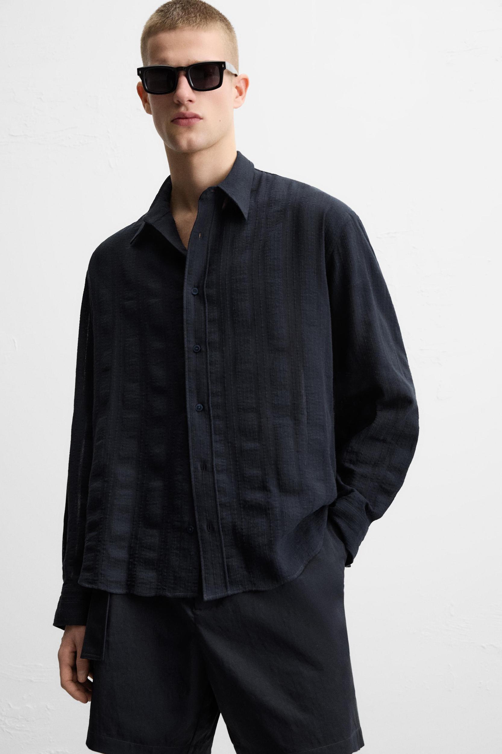TEXTURED STRIPED SHIRT Product Image