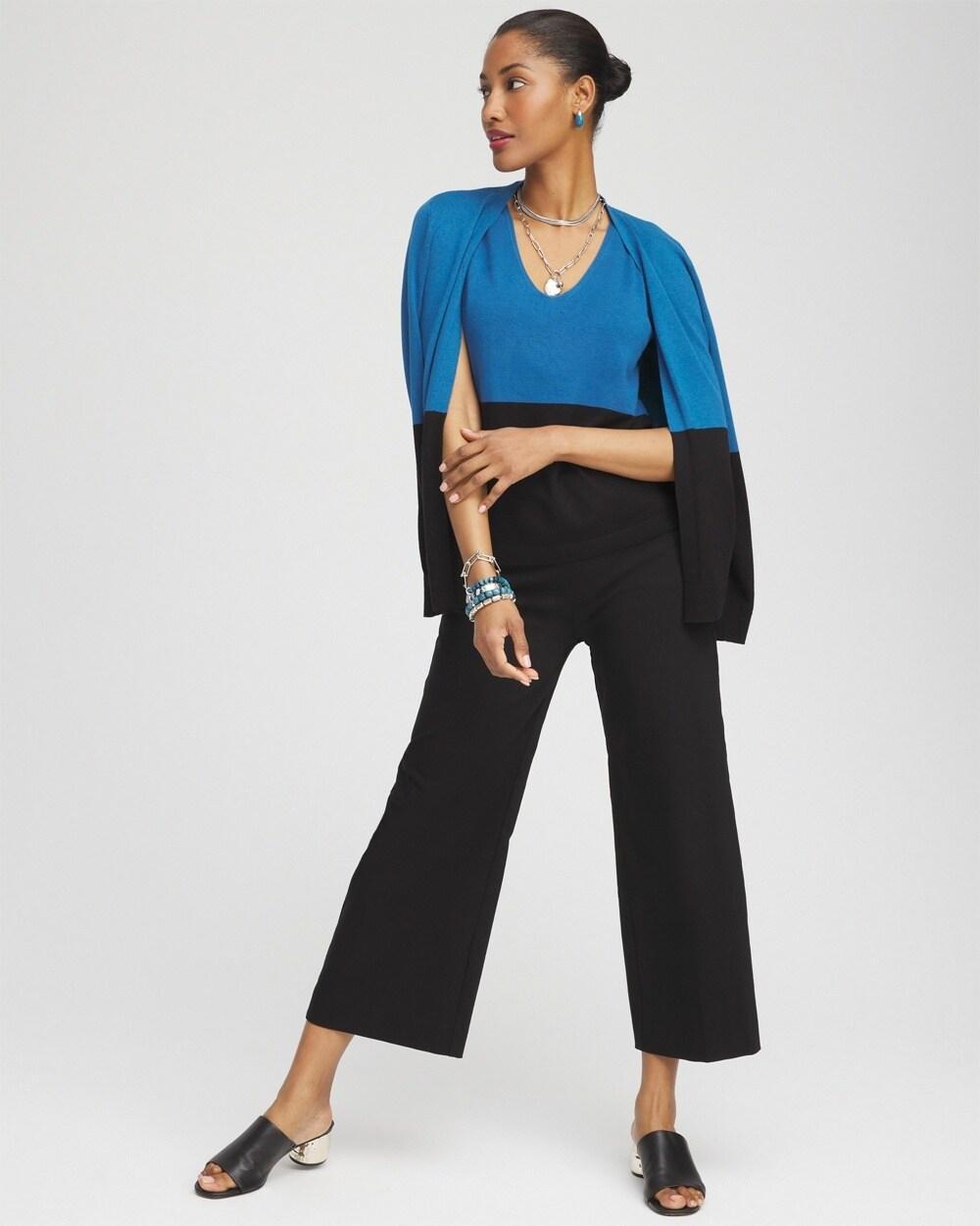 Colorblock V-neck Sweater Tank Product Image