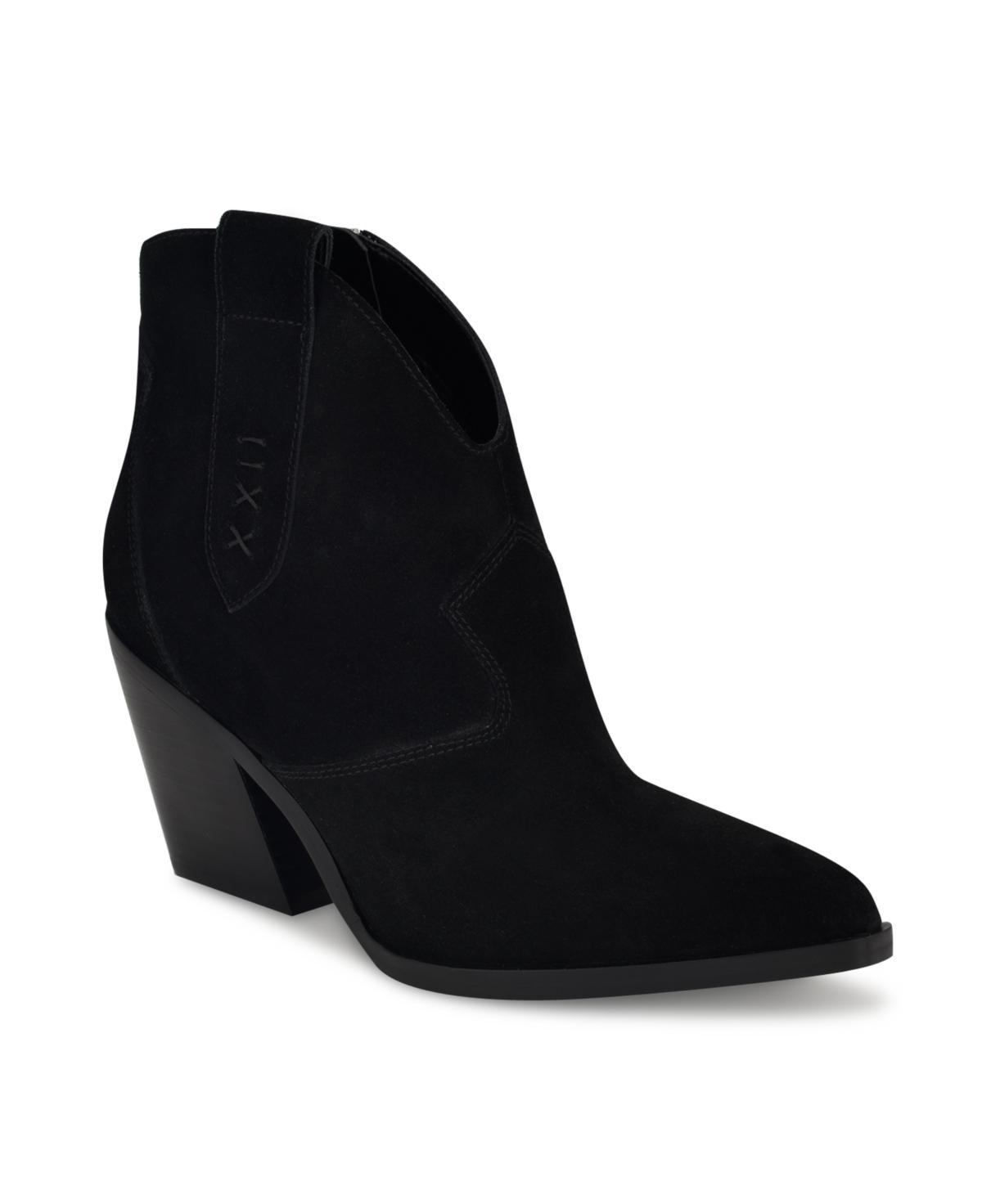 Nine West Womens Fainay Block Heel Pointy Toe Western Booties Product Image