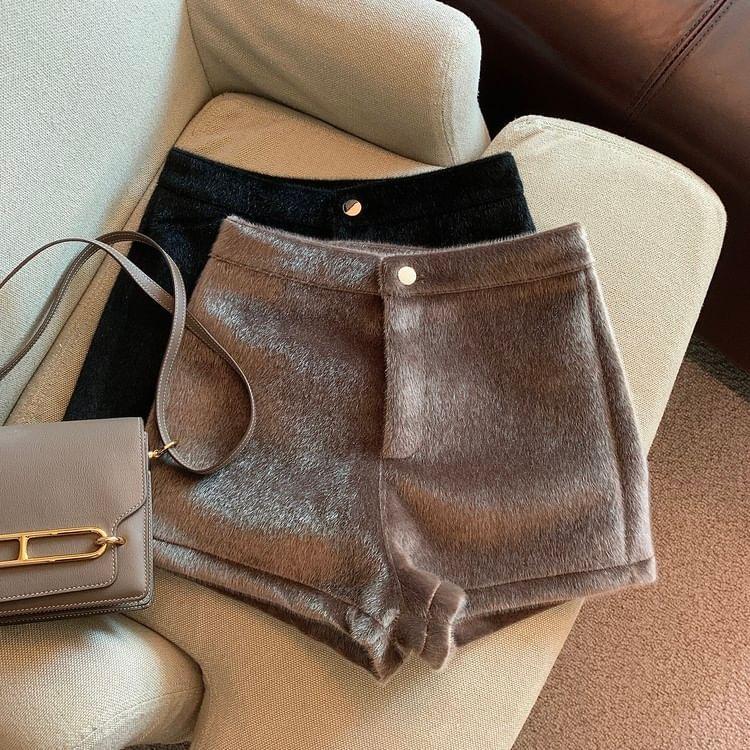High Waist Plain Hot Pants Product Image