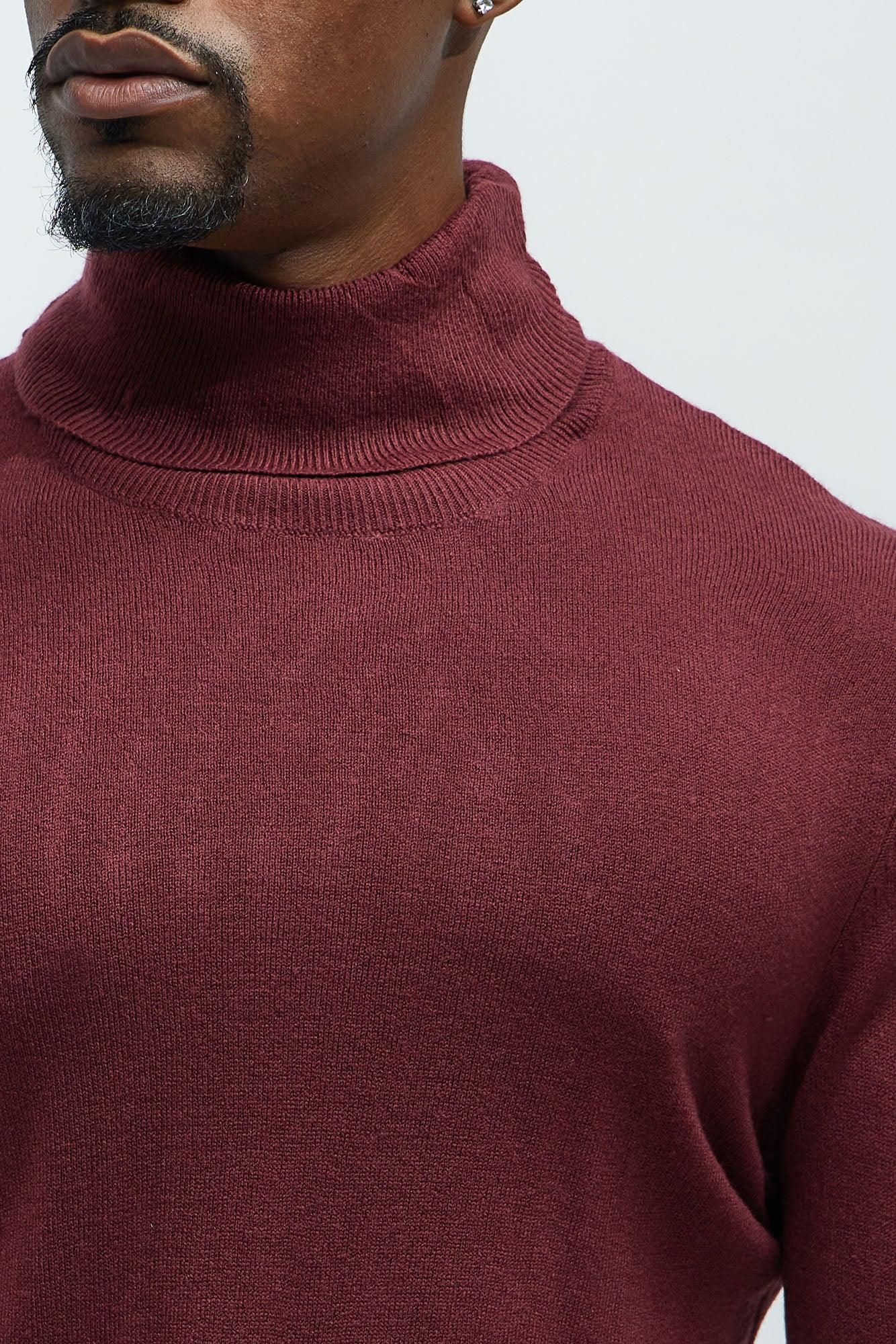DeAngelo Turtleneck Sweater - Burgundy Male Product Image