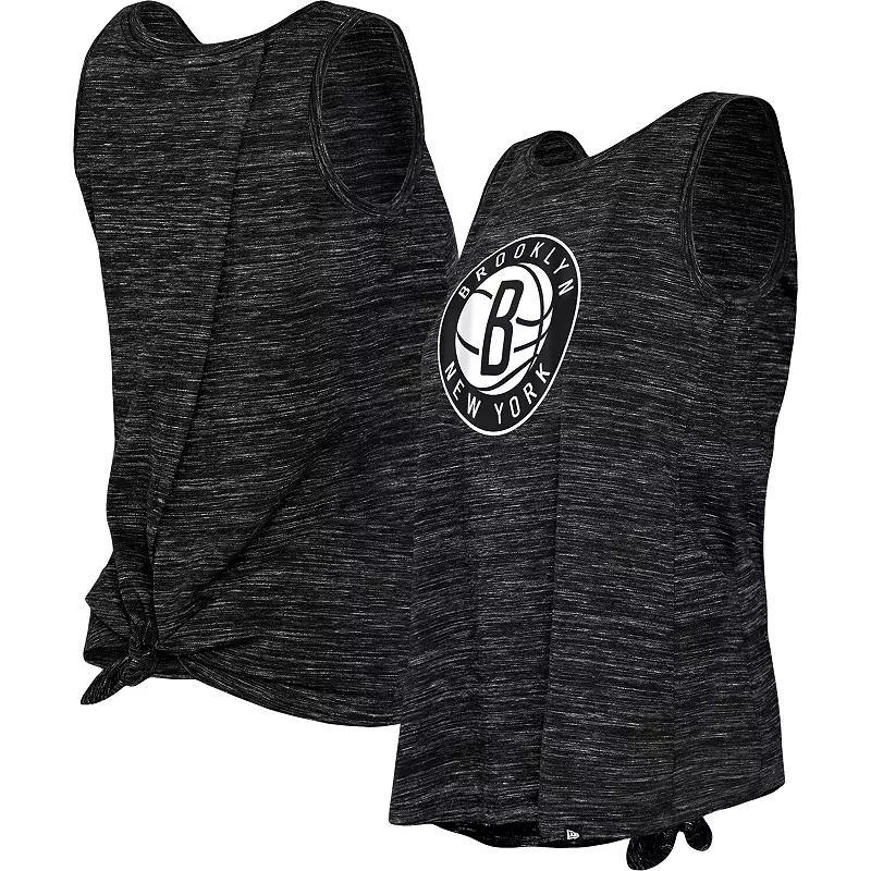 Women's New Era Black Brooklyn Nets Space Dye Active Tank Top, Size: Small Product Image