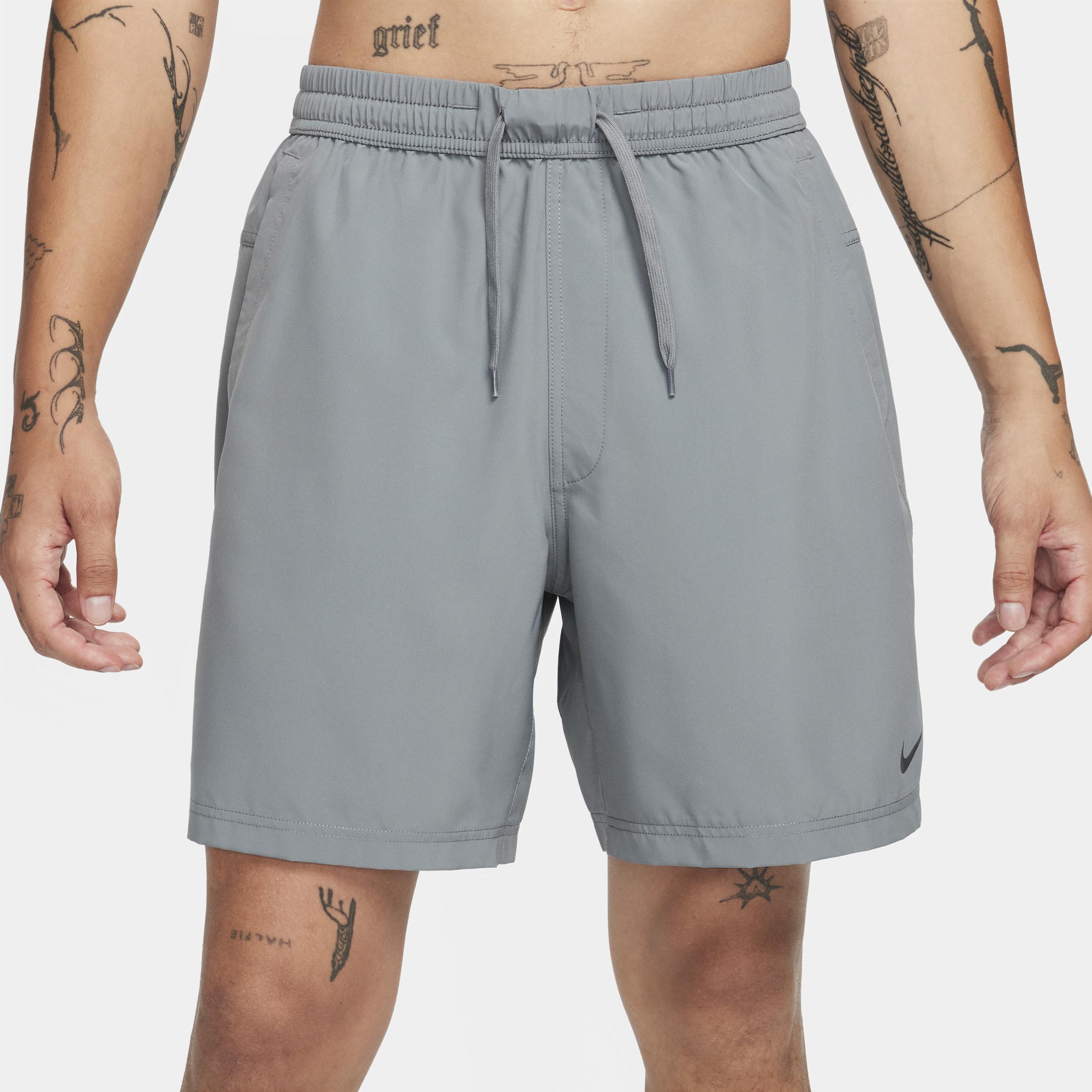 Mens Nike DriFit Form 7-in Unlined Woven Short, Men's, Size: Large, Smoke Gray Black Product Image