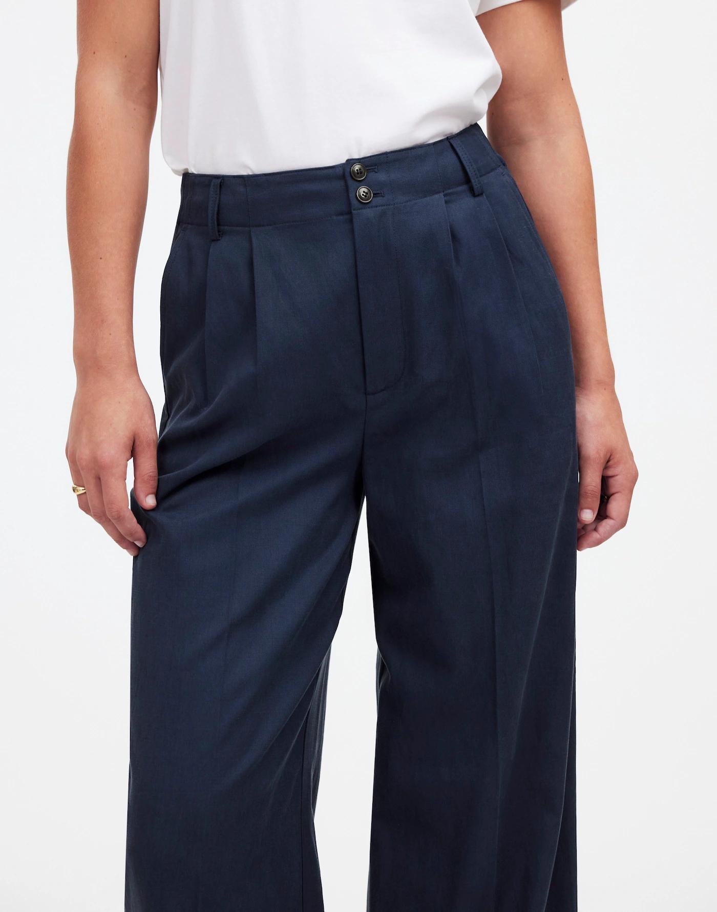 The Harlow Wide-Leg Pant in Drapey Twill Product Image