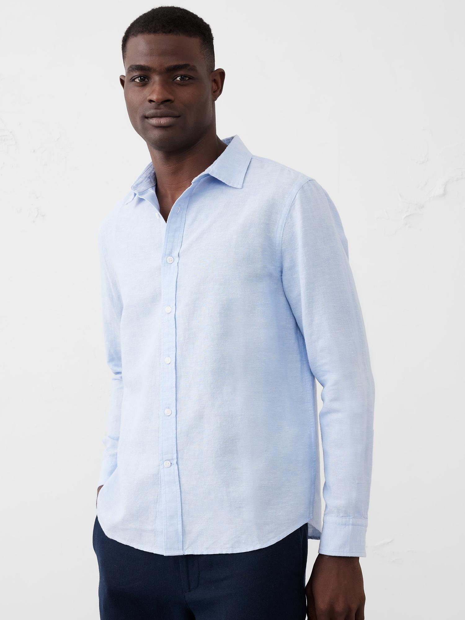 Slim Linen-Blend Shirt Product Image