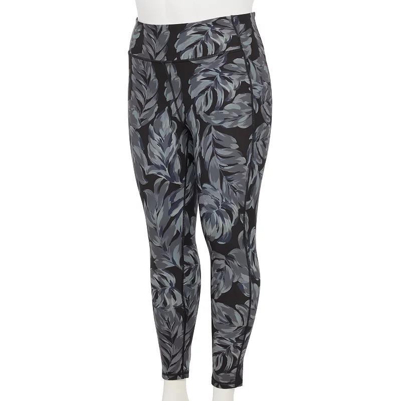 Plus Size Tek Gear® Ultrastretch High-Waisted Side Pocket 7/8 Leggings, Women's, Size: 3XL, Medium Blue Paint Product Image