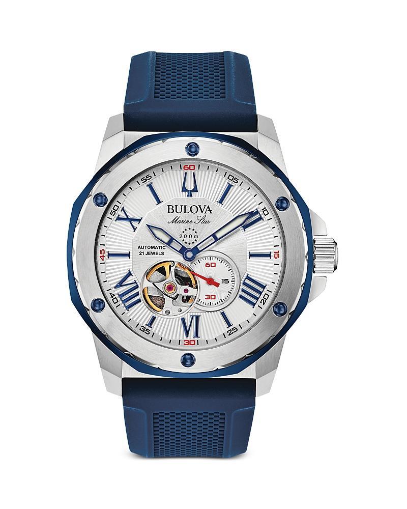 Bulova Mens Marine Star Automatic Gold Tone Stainless Steel Bracelet Watch - 97A174 Product Image