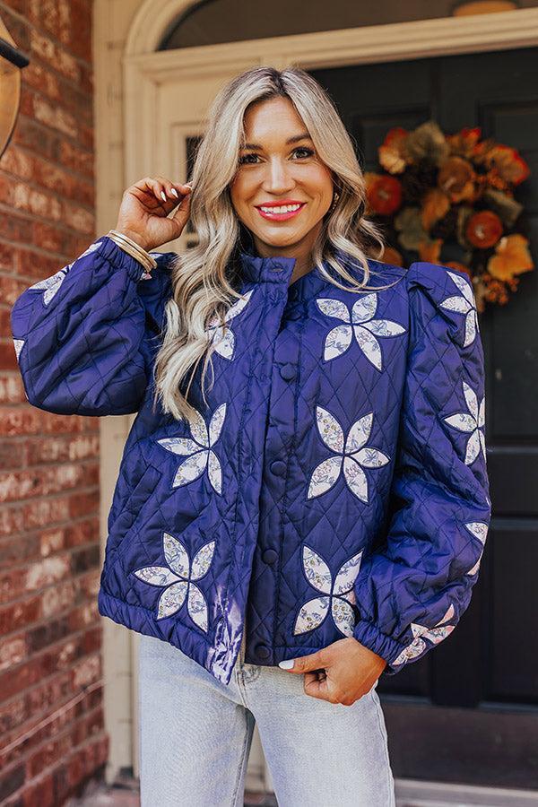 Statement Maker Quilted Jacket in Navy Product Image