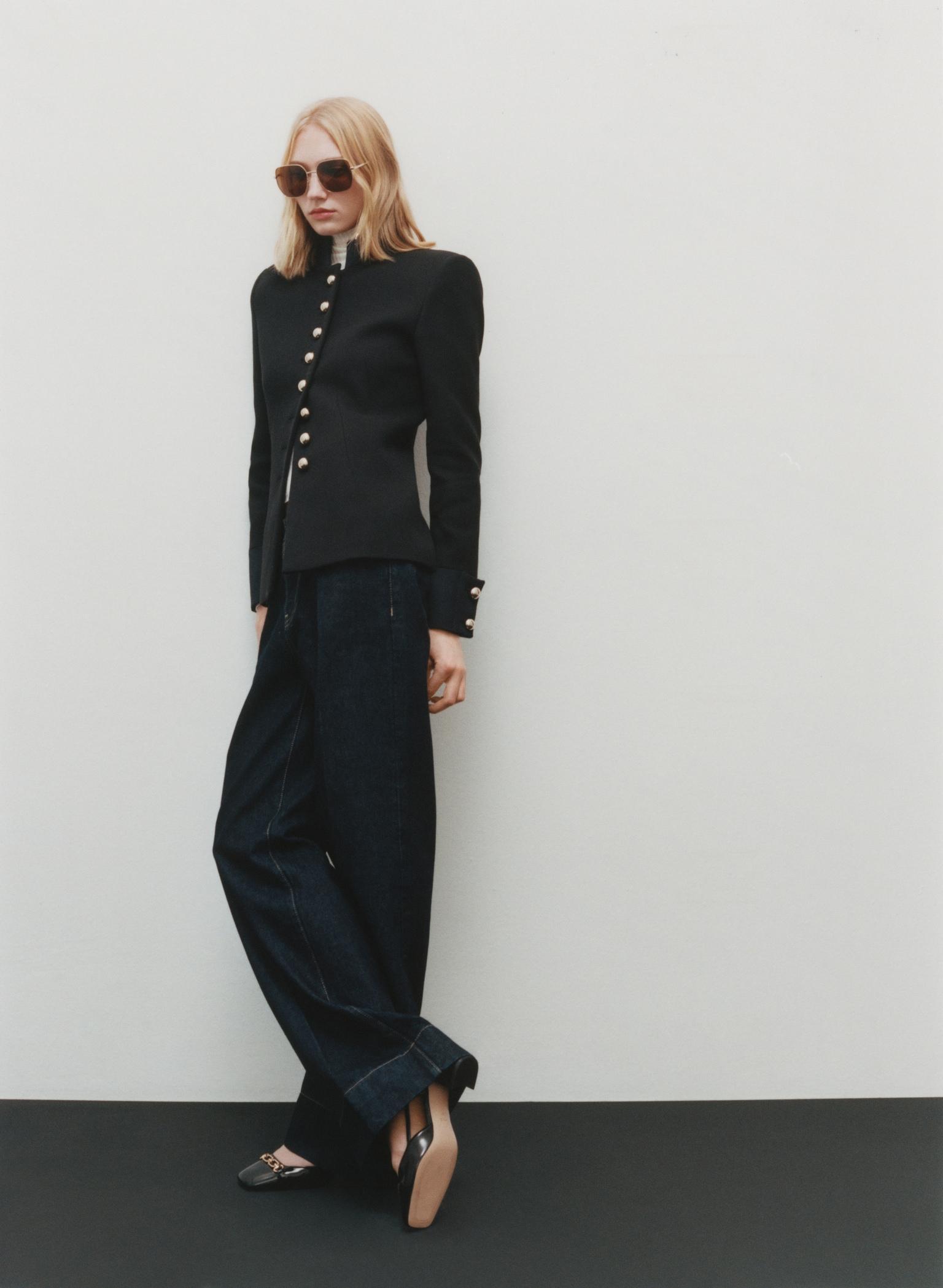 Wide-leg mid-rise jeans - Women | MANGO USA Product Image