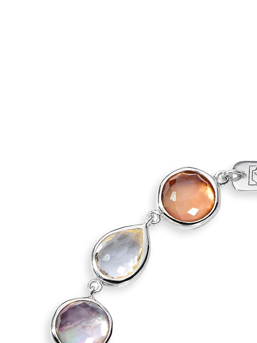 Womens Rock Candy Stone Row Sterling Silver & Multi-Stone Station Bracelet Product Image