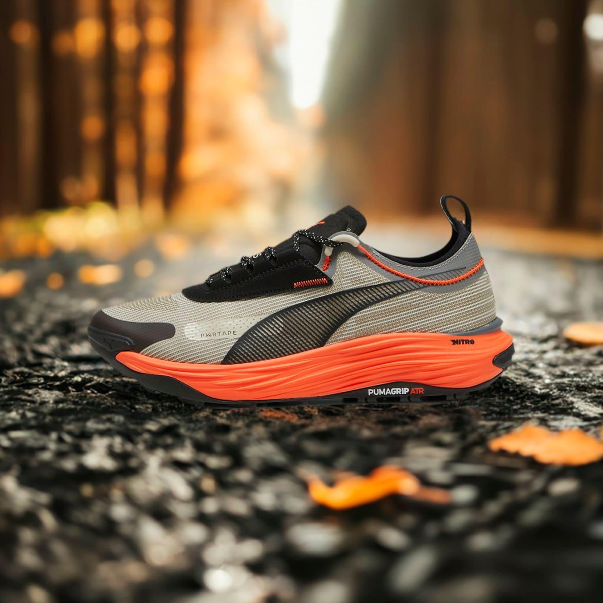 PUMA SEASONS Voyage NITRO 3 Mens Trail Running Shoes in Cool Light Grey/Desert Dust/Shadow Grey Product Image