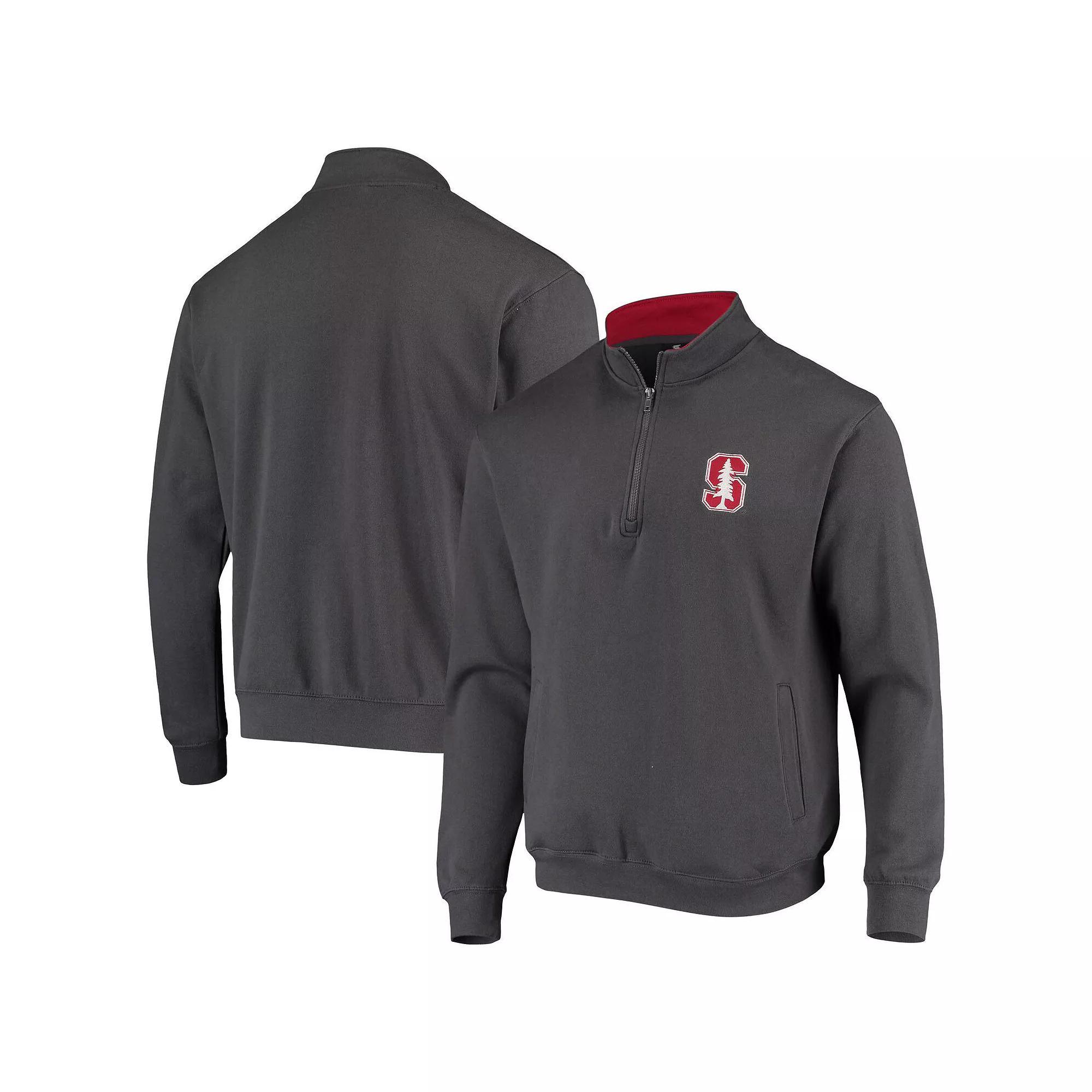 Men's Colosseum Charcoal Stanford Cardinal Tortugas Logo Quarter-Zip Jacket, Size: XL Product Image