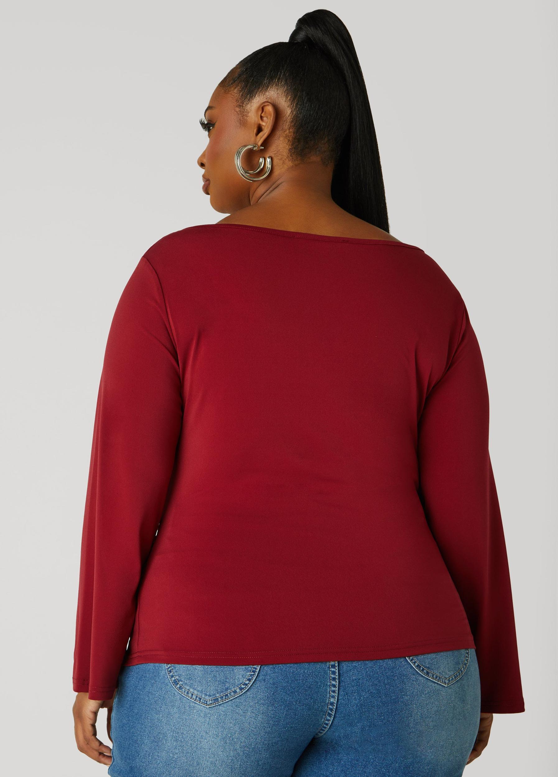 Gathered Boat Neck Top Product Image