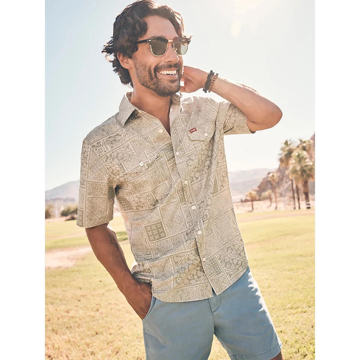 Men's Print Camp Shirt in Cinnamon Stick Product Image