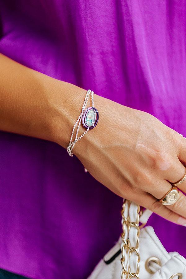 Kendra Scott Threaded Elaina Silver Multi Strand Bracelet In Lilac Abalone Product Image