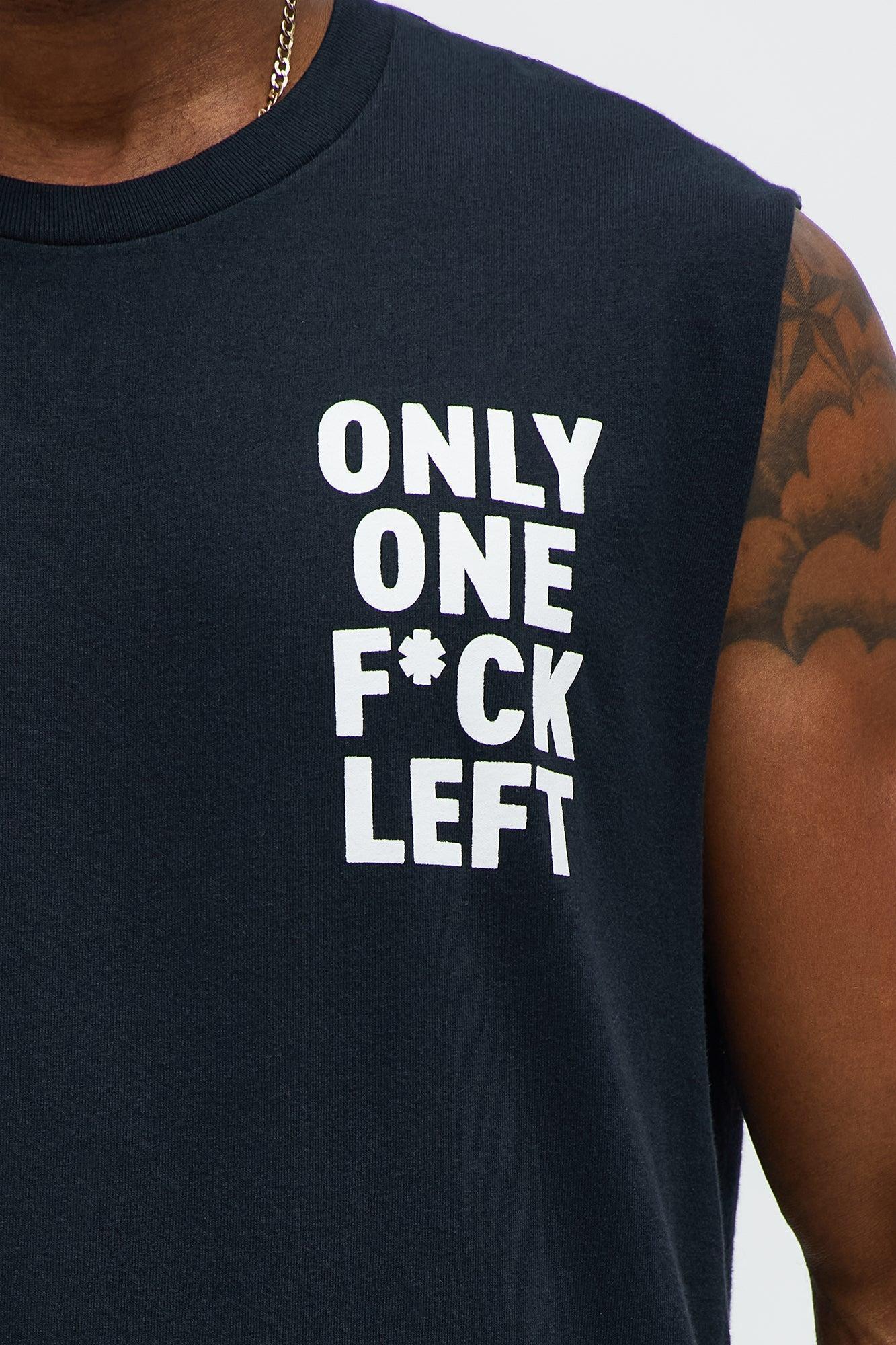 One One F*ck Left Muscle Tee - Black Male Product Image