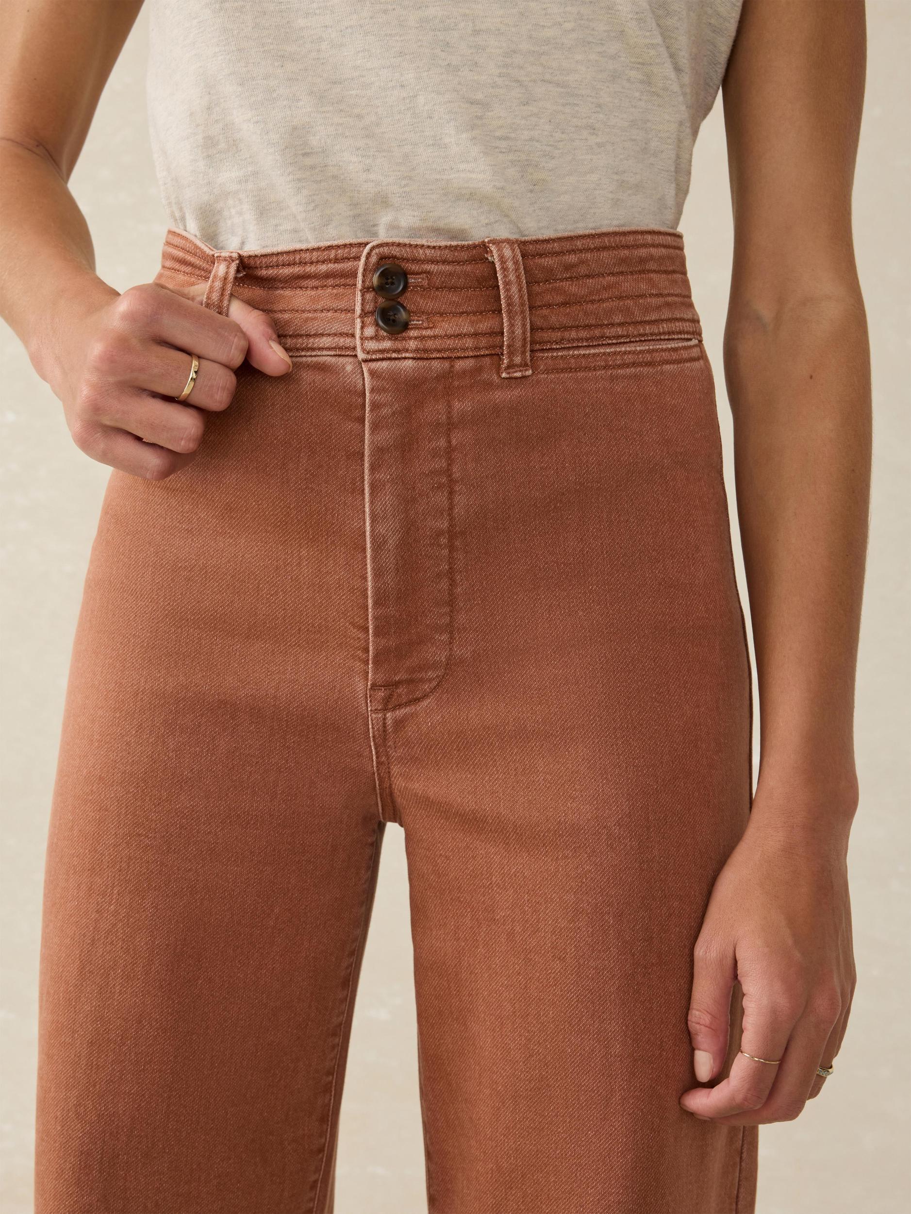 Stretch Terry Harbor Ankle Pant - Russet Female Product Image