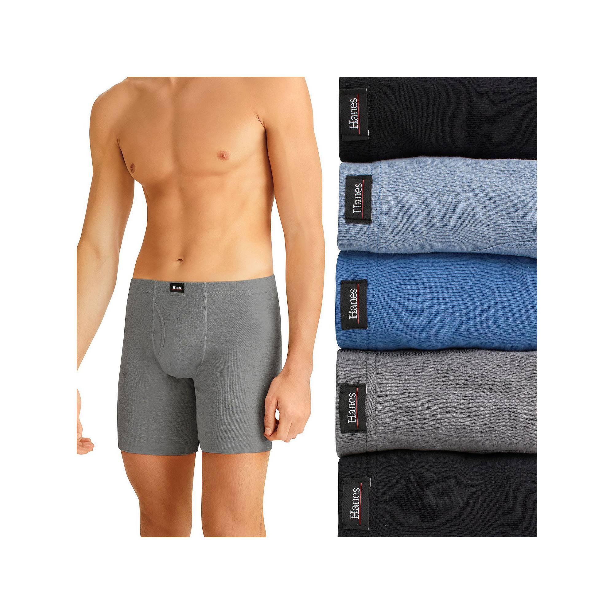 Hanes Ultimate 5-Pack Men's ComfortSoft Boxer Brief Underwear, Size: Medium, Gray Assorted Product Image