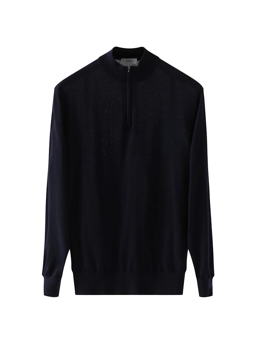 Mens Fine Knit Quarter-Zip Sweater Product Image