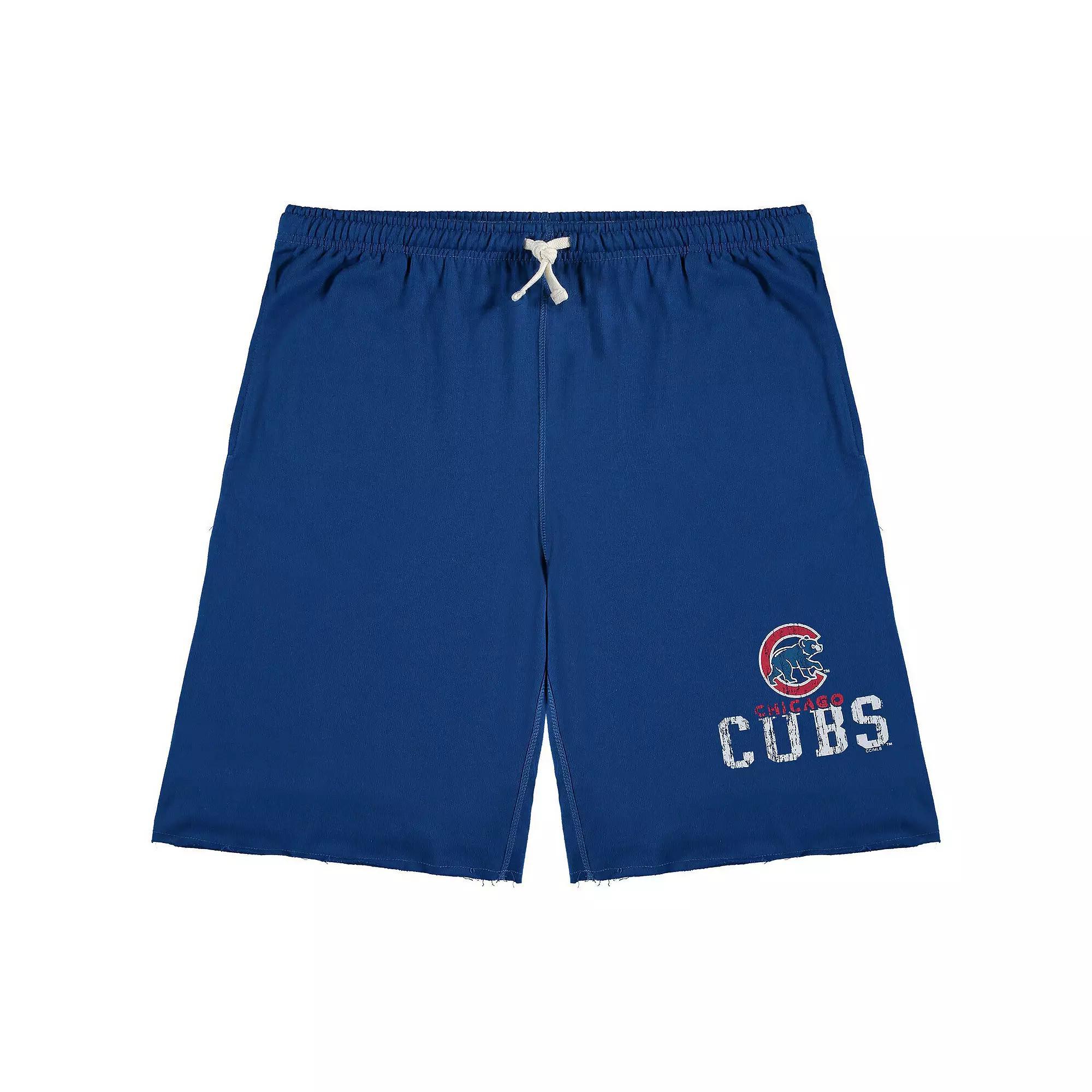 Men's Royal Chicago Cubs Big & Tall French Terry Shorts, Size: 3XLT, Blue Product Image