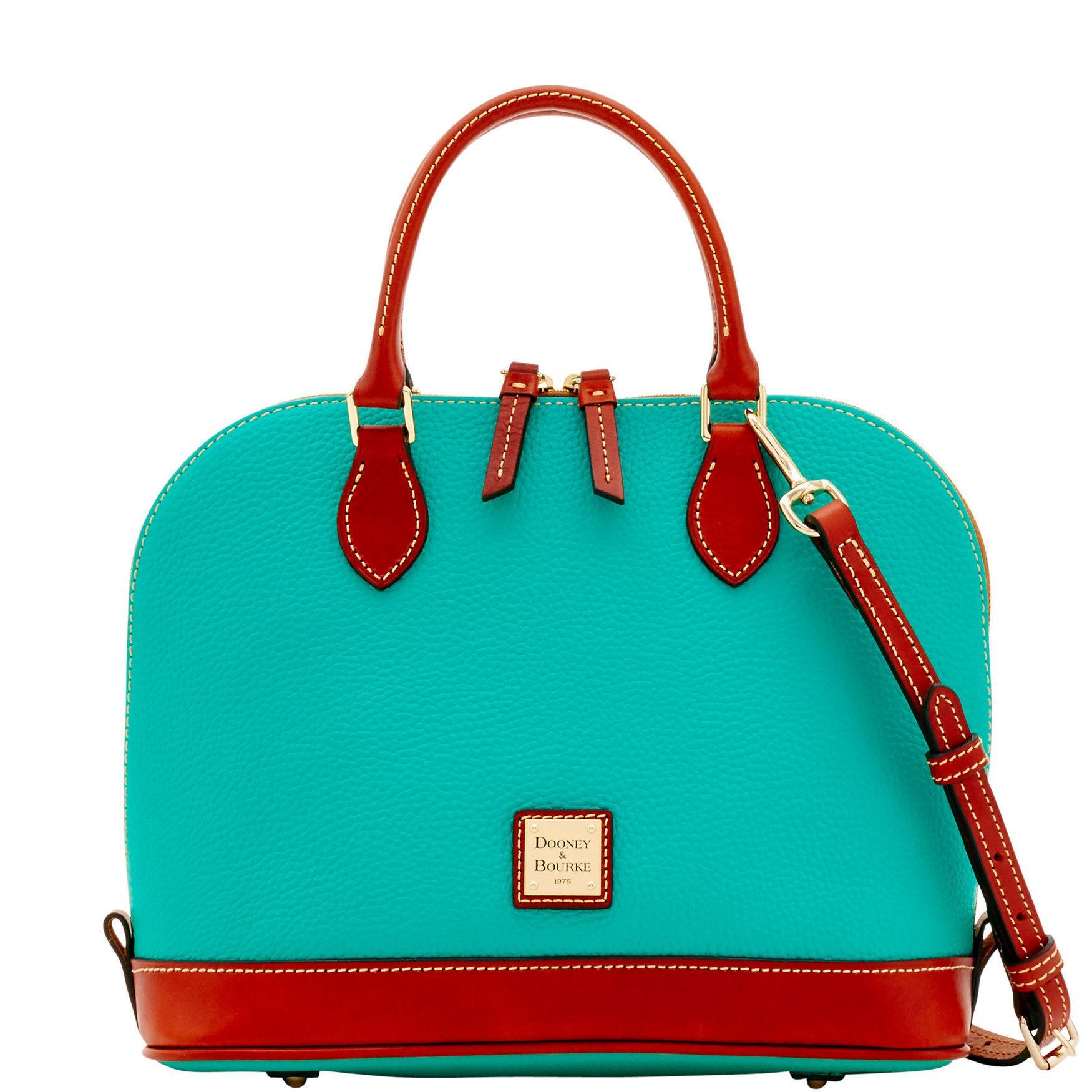 Dooney & Bourke Womens Pebble Grain Zip Zip Leather Satchel Bag in Olive Product Image