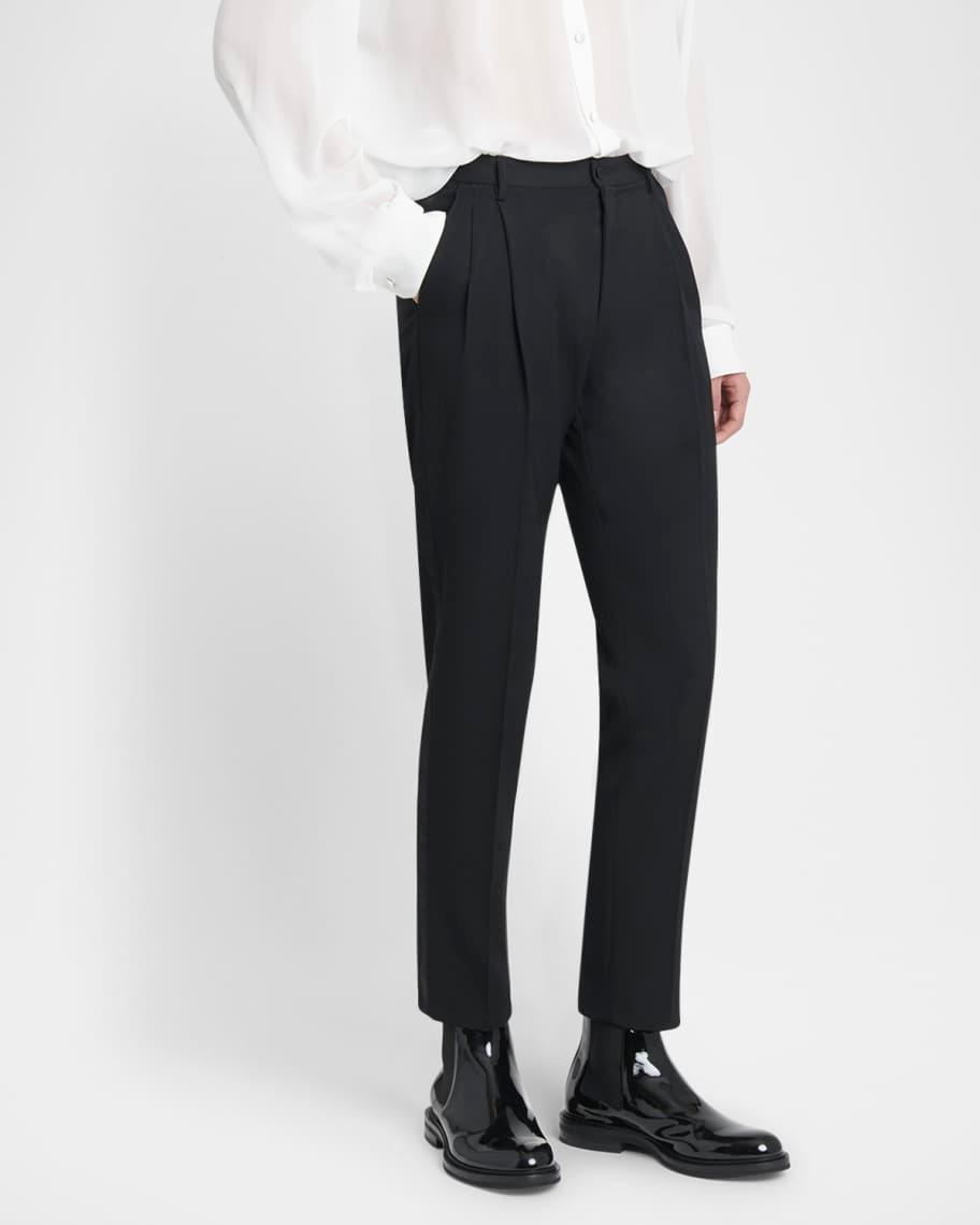 Mens Satin-Trim Suit Trousers Product Image
