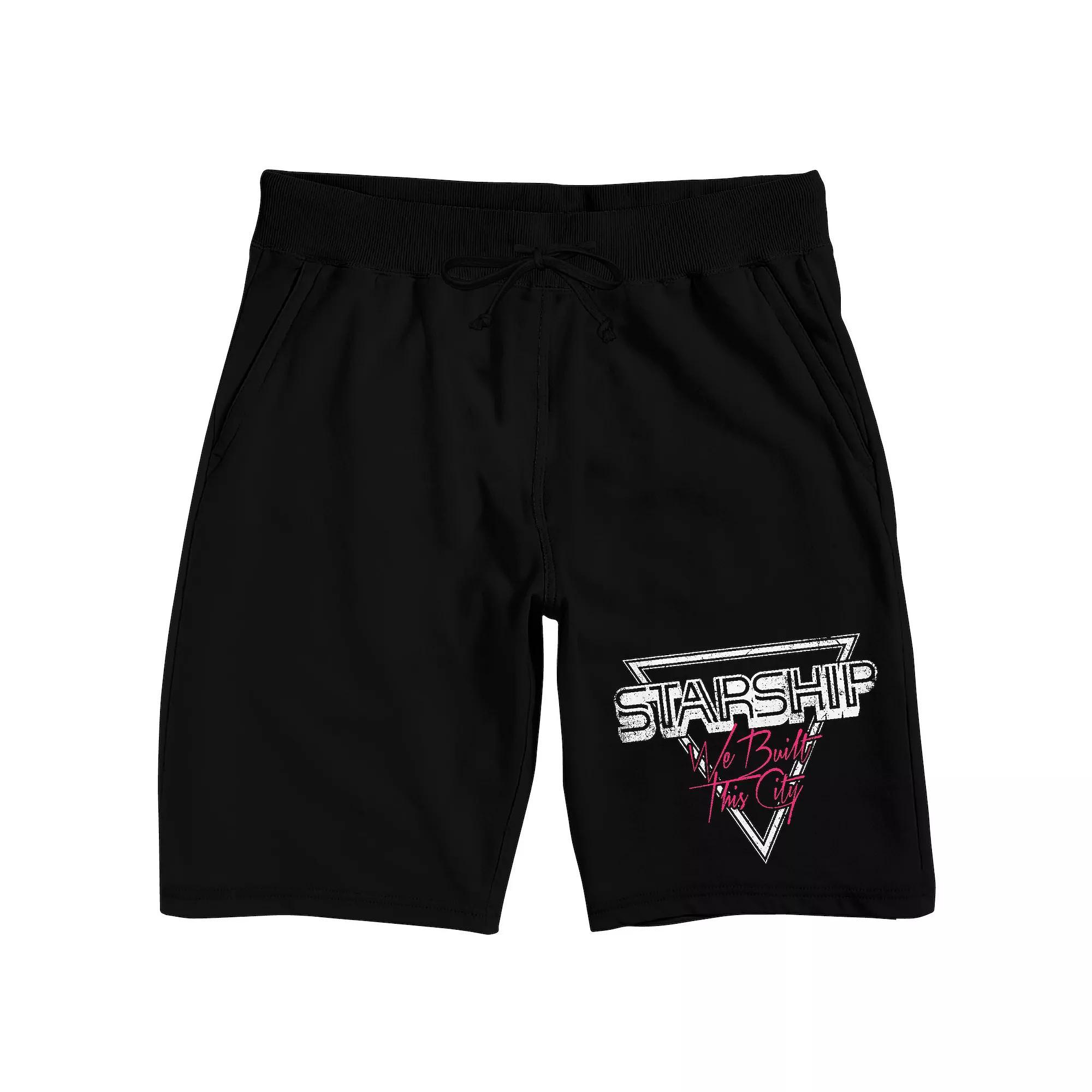 Men's Starship We Built This City Pajama Shorts, Size: Small, Black Product Image