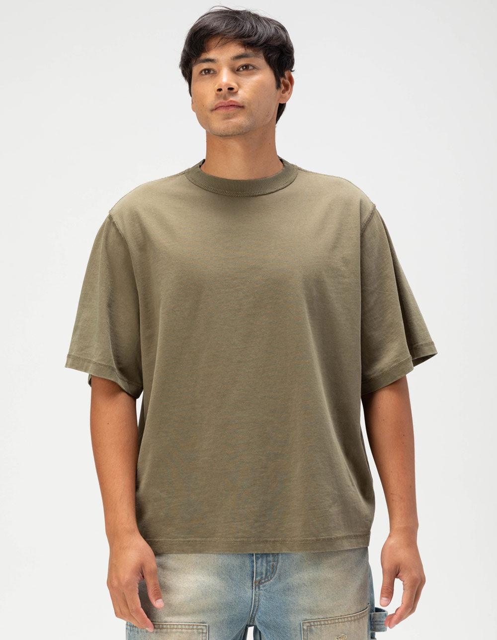 RSQ Mens Vintage Wash Boxy Tee - OLIVE Product Image